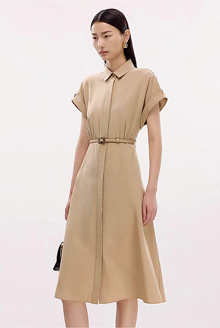 Shirt Collar Slim-fit Dress