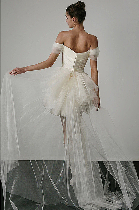 French Satin Off-shoulder Evening Dress