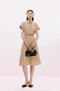Shirt Collar Slim-fit Dress