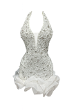 Beaded Halter Mini Dress
