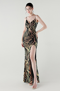 Sequins Split Cami Evening Dress