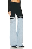Denim Patchwork Pants