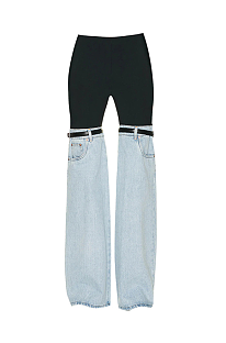 Denim Patchwork Pants