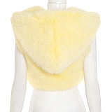 Faux Fur Hoodie Vest