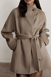 Woolen Stand Collar Jacket Coat
