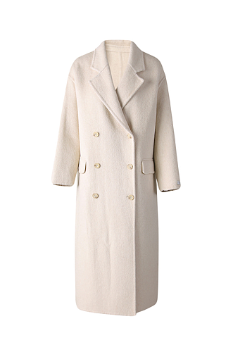 Woolen Double-breasted Long Coat