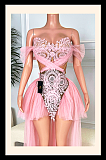 Vernise Pink Skirt Set