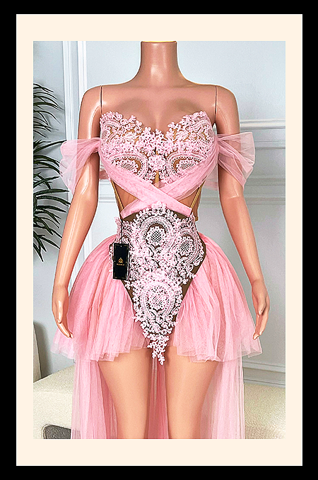 Vernise Pink Skirt Set