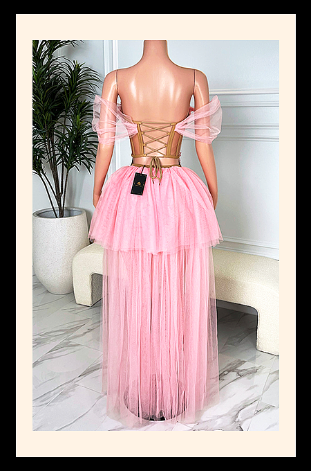 Vernise Pink Skirt Set