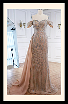 Beaded Strapless Evening Gown(20 weekdays are required for production.)