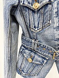 Denim Jacket with Buckle
