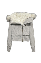 Faux Fur Hoodie Coat