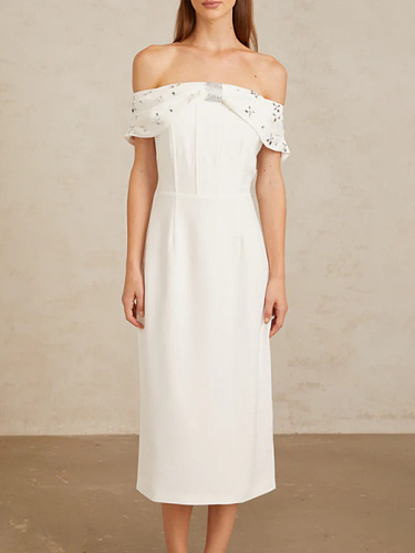 Off-shoulder Midi Dress