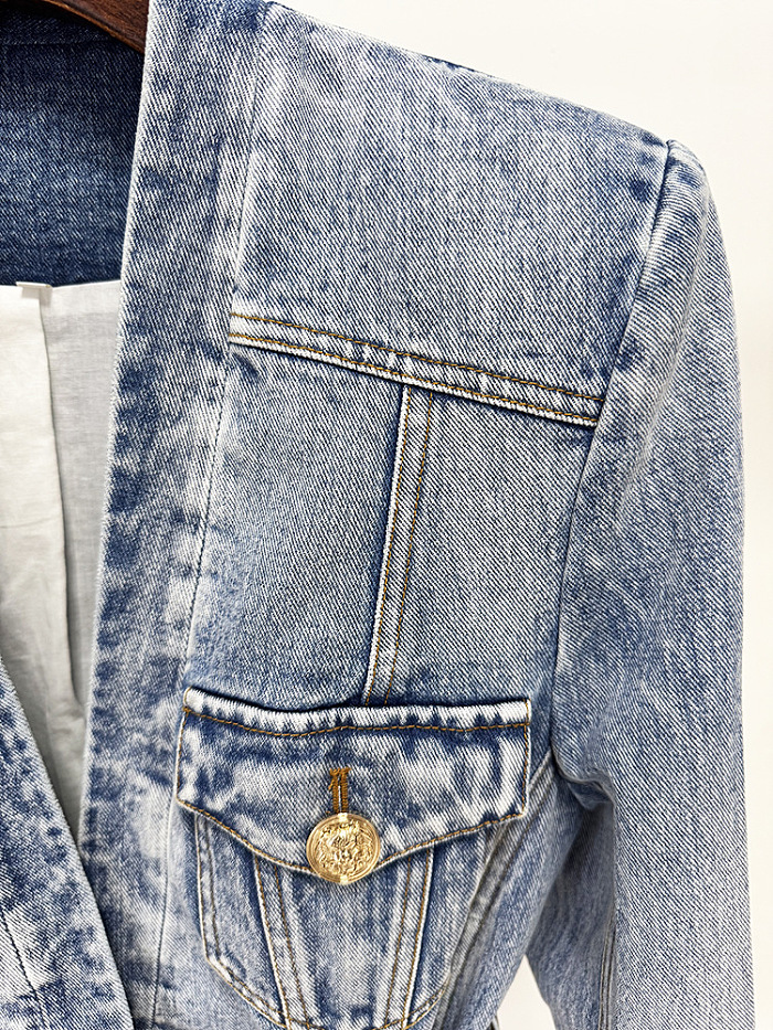 Denim Jacket with Buckle