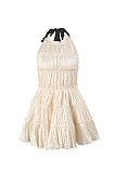 Neck-tie Ruffles Mini Dress