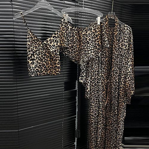 Leopard Suit(tank, shorts, robe)