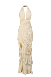Halter Ruffles Long Dress