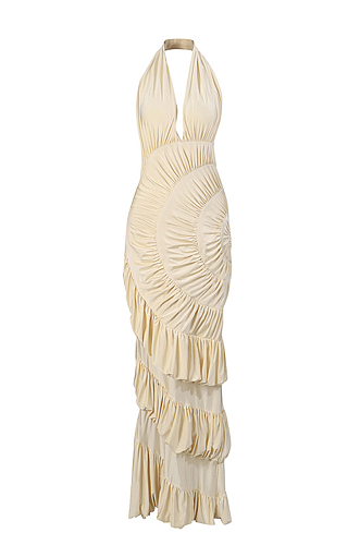Halter Ruffles Long Dress