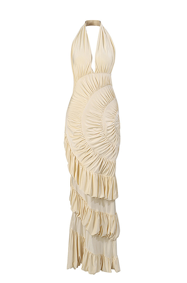 Halter Ruffles Long Dress