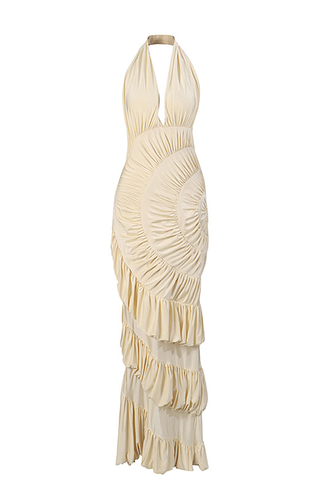 Halter Ruffles Long Dress