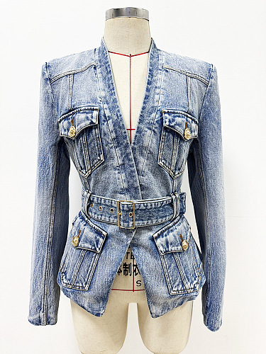 Denim Jacket with Buckle