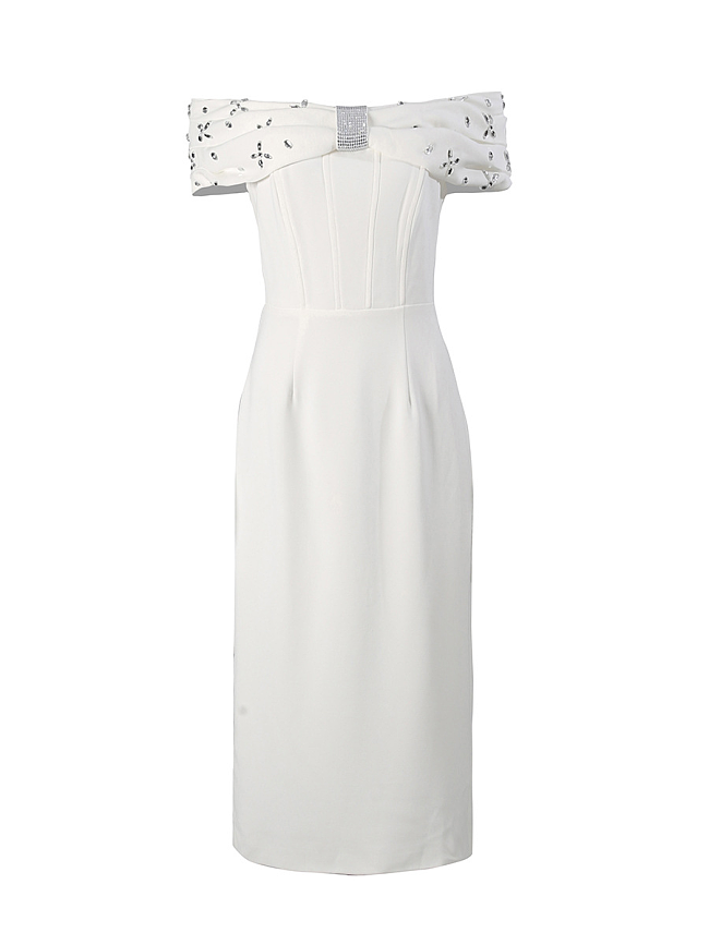Off-shoulder Midi Dress