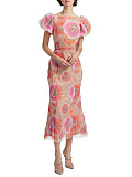 Rhinestone Patchwork  Midi Dress