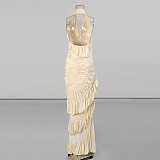 Halter Ruffles Long Dress