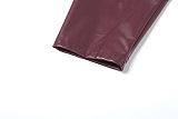 Pu Material Crop Jacket Top
