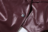 Pu Material Crop Jacket Top