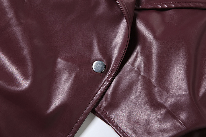 Pu Material Crop Jacket Top