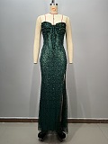 Sequins & Stone Off-shoulder Gown