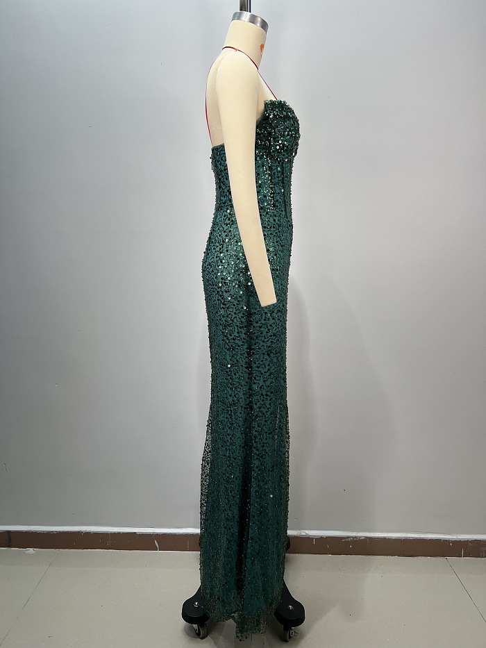 Sequins & Stone Off-shoulder Gown