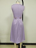 Plunging Neck Zipped Dress