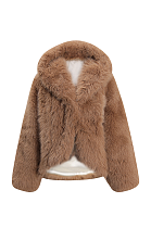 Hooded Faux Fur Jacket Coat