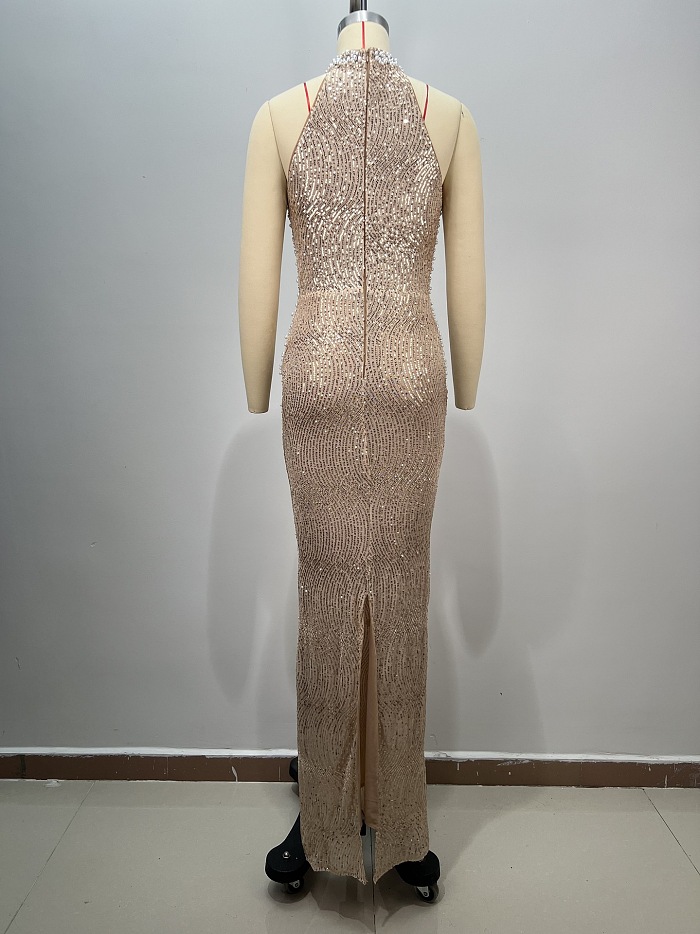 Beaded Cut-out Gown