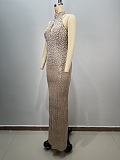 Beaded Cut-out Gown