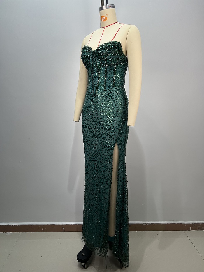 Sequins & Stone Off-shoulder Gown