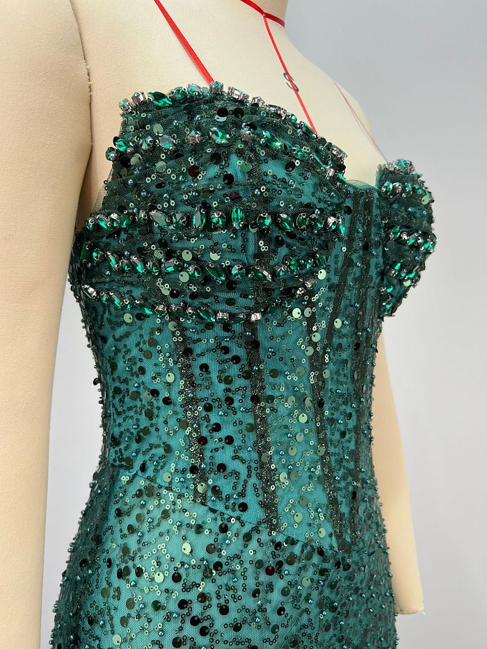 Sequins & Stone Off-shoulder Gown