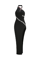 Halter Open-back Evening Dress