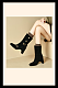 Mid-calf Boots with Button and Buckle Strap