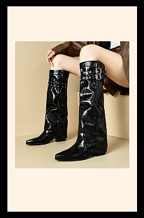Patent Leather Convertible Boots