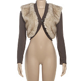 Cropped Fur  Cardigan