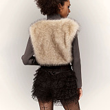 Cropped Fur  Cardigan