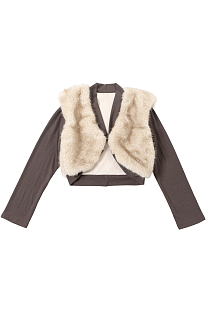 Cropped Fur  Cardigan