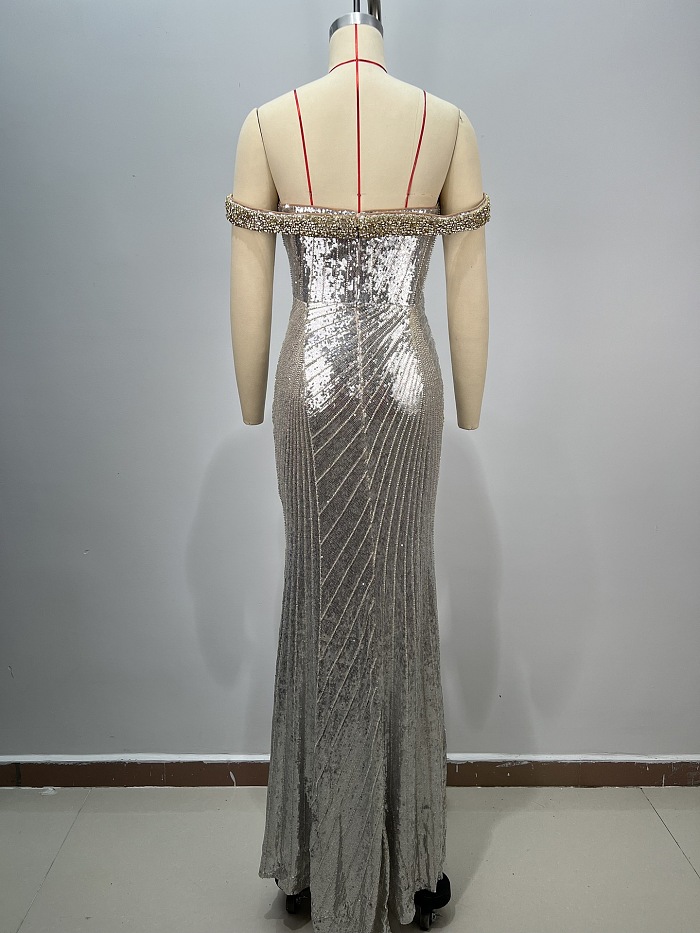 Evening Dress in Silver & gold