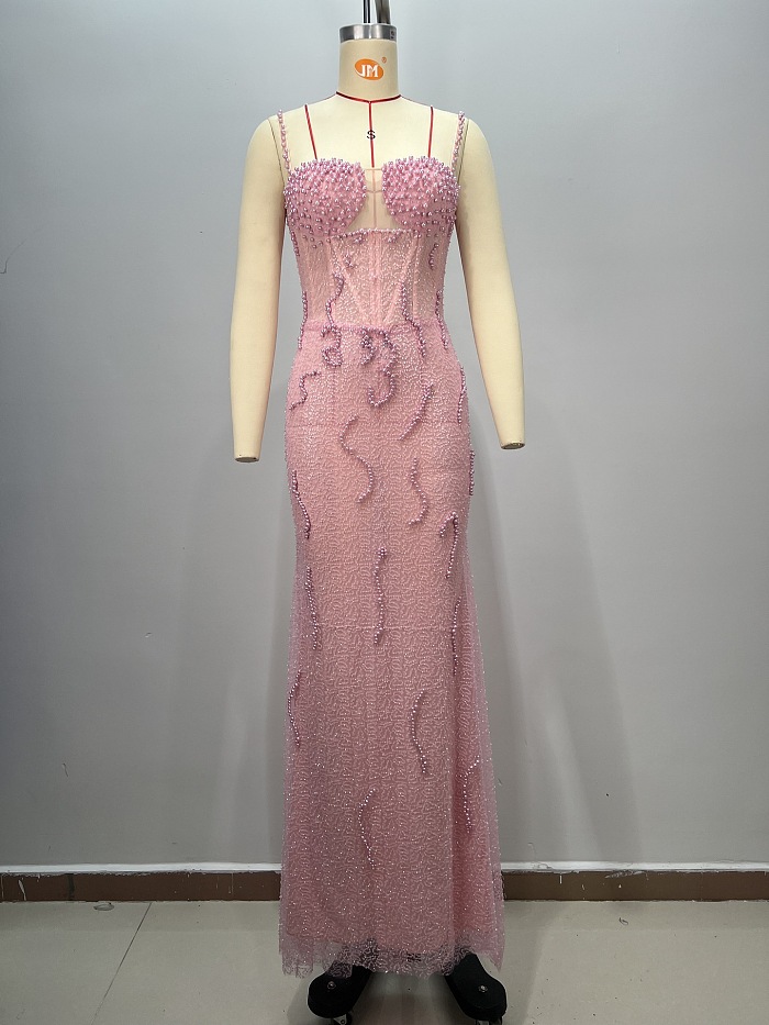 Beaded Cami Evening Dress