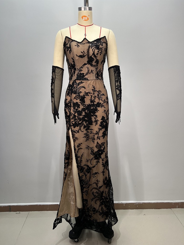 Off-shoulder Lace Gown