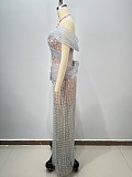 Beaded Evening Dress in Flower Detail