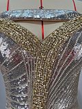 Evening Dress in Silver & gold